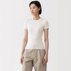T-shirt en coton biologique hautement torsadé pour femme