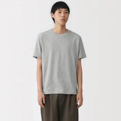 T‐shirt en coton col rond manches courtes homme