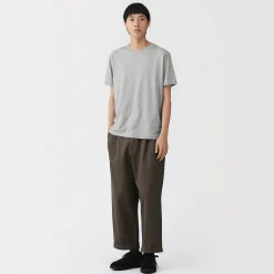 T‐shirt en coton col rond manches courtes homme