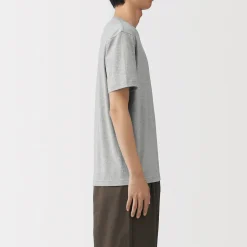 T‐shirt en coton col rond manches courtes homme