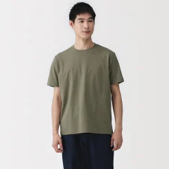 T‐shirt en coton col rond manches courtes homme