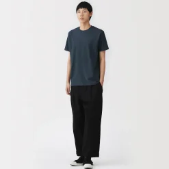 T‐shirt en coton col rond manches courtes homme