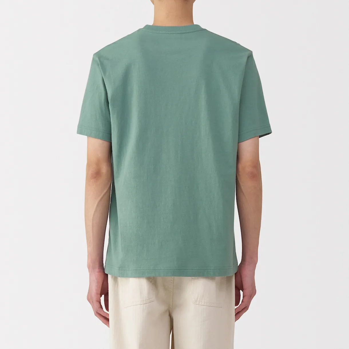 T‐shirt en coton col rond manches courtes homme