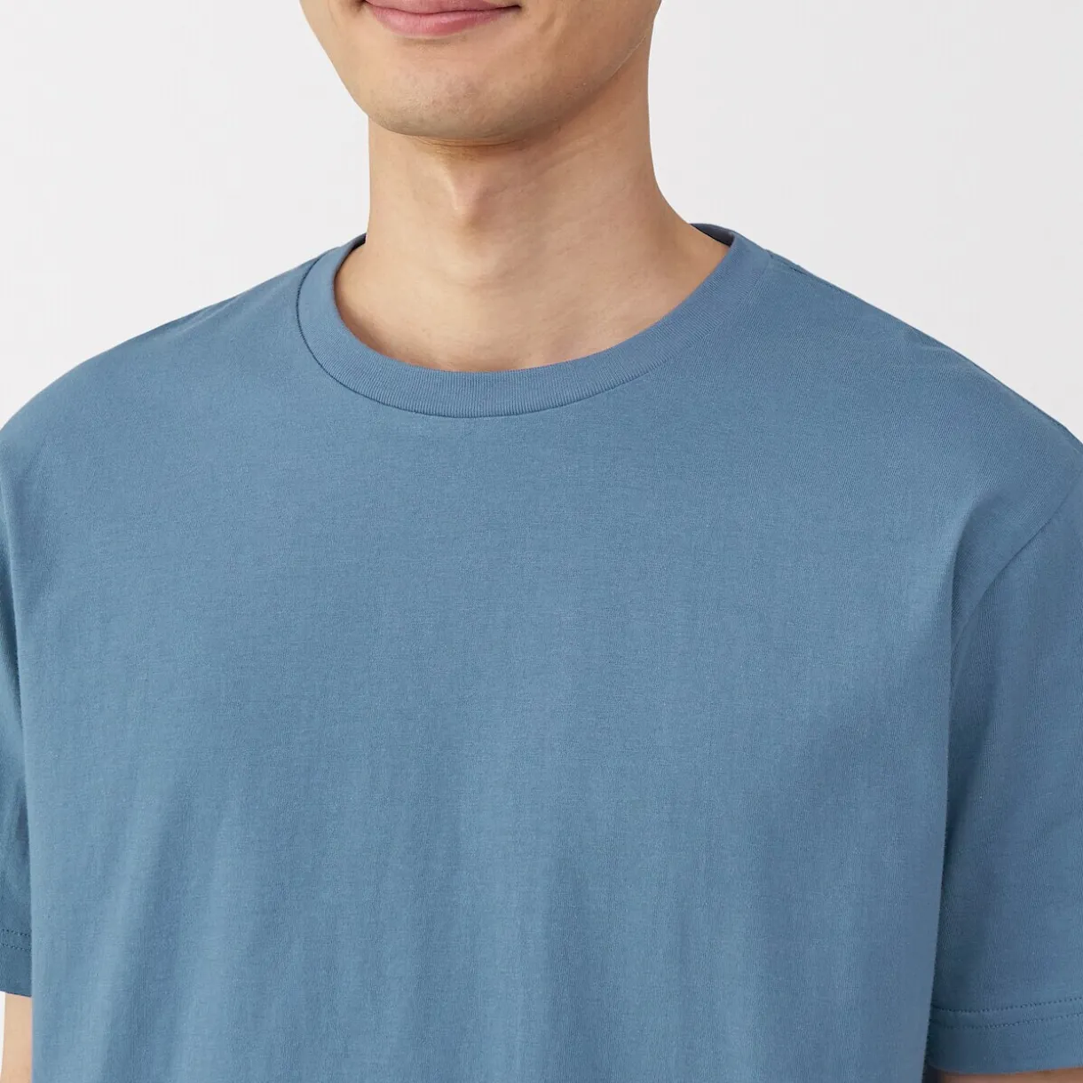 T‐shirt en coton col rond manches courtes homme