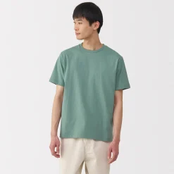 T‐shirt en coton col rond manches courtes homme