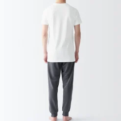 T-shirt en coton sans coutures latérales à col rond - lot de 2, pour homme