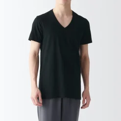 T-shirt en coton sans coutures latérales à col en V - lot de 2, pour homme