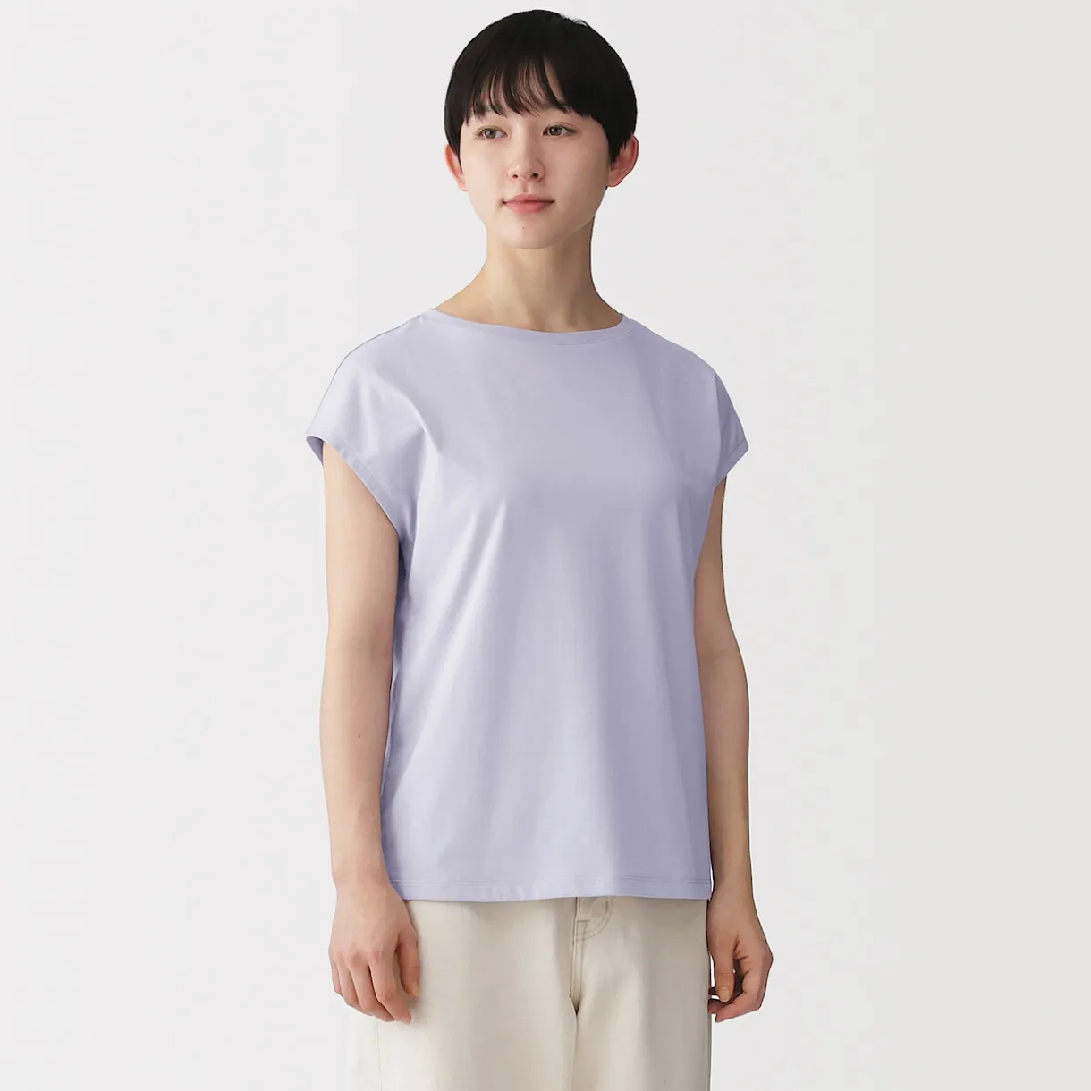 T‐shirt en jersey à manches cap pour femme