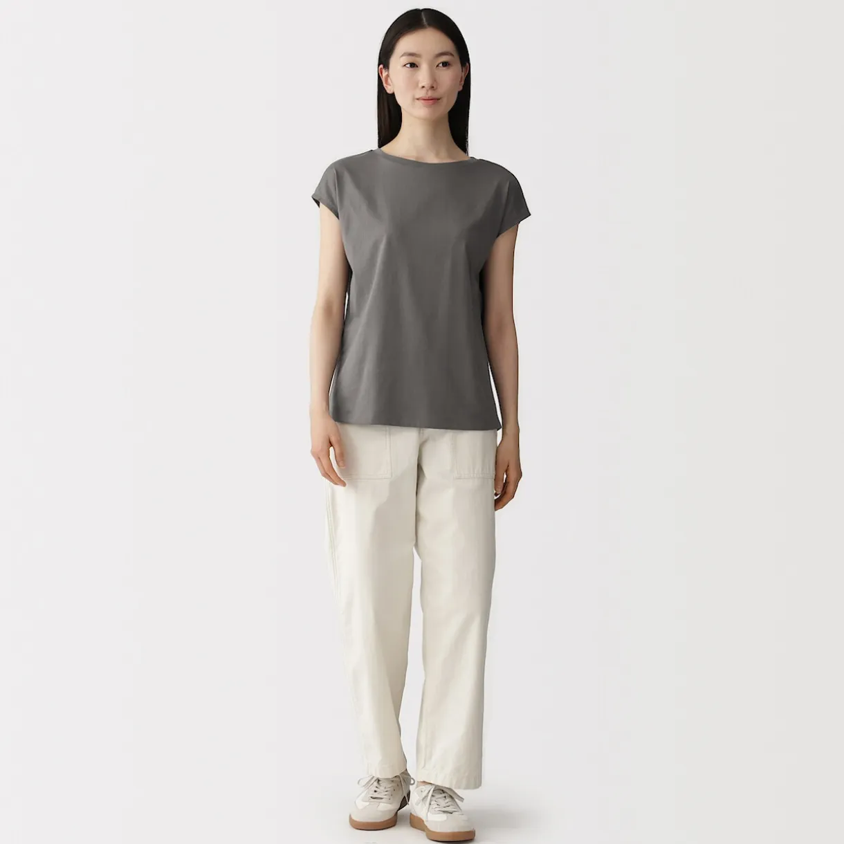 T‐shirt en jersey à manches cap pour femme