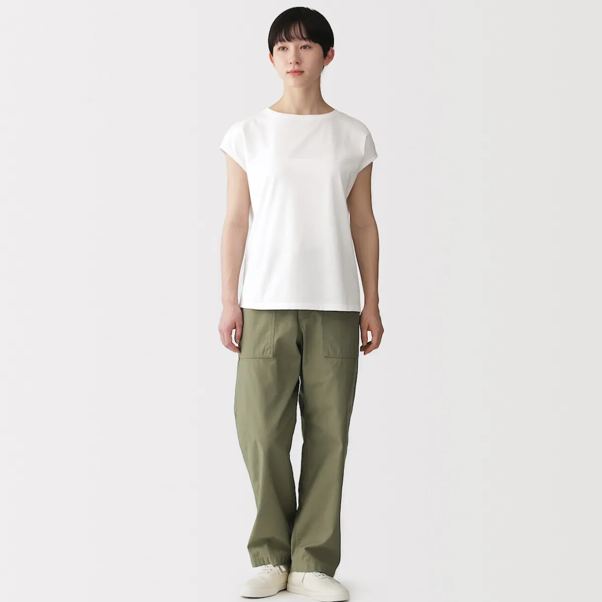 T‐shirt en jersey à manches cap pour femme