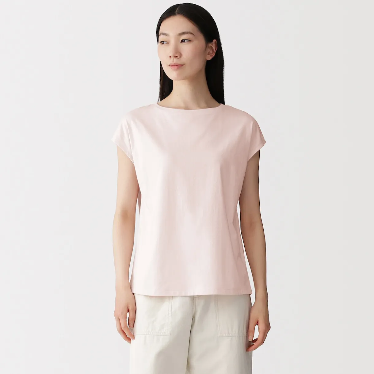 T‐shirt en jersey à manches cap pour femme