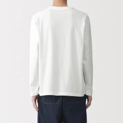 T‐shirt en jersey de coton lavé manches longues pour homme