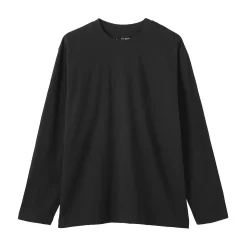 T‐shirt en jersey de coton lavé manches longues pour homme