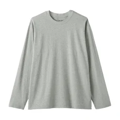 T‐shirt en jersey de coton lavé manches longues pour homme