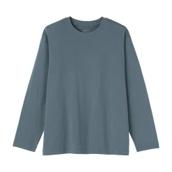 T‐shirt en jersey de coton lavé manches longues pour homme