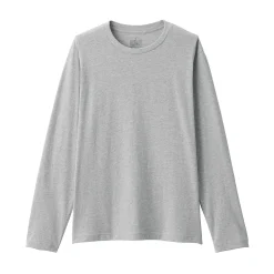 T‐shirt en jersey de coton lavé manches longues pour homme
