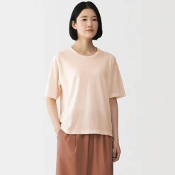 T-shirt en jersey de coton biologique hautement torsadé pour femme