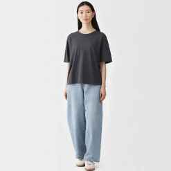 T-shirt en jersey de coton biologique hautement torsadé pour femme