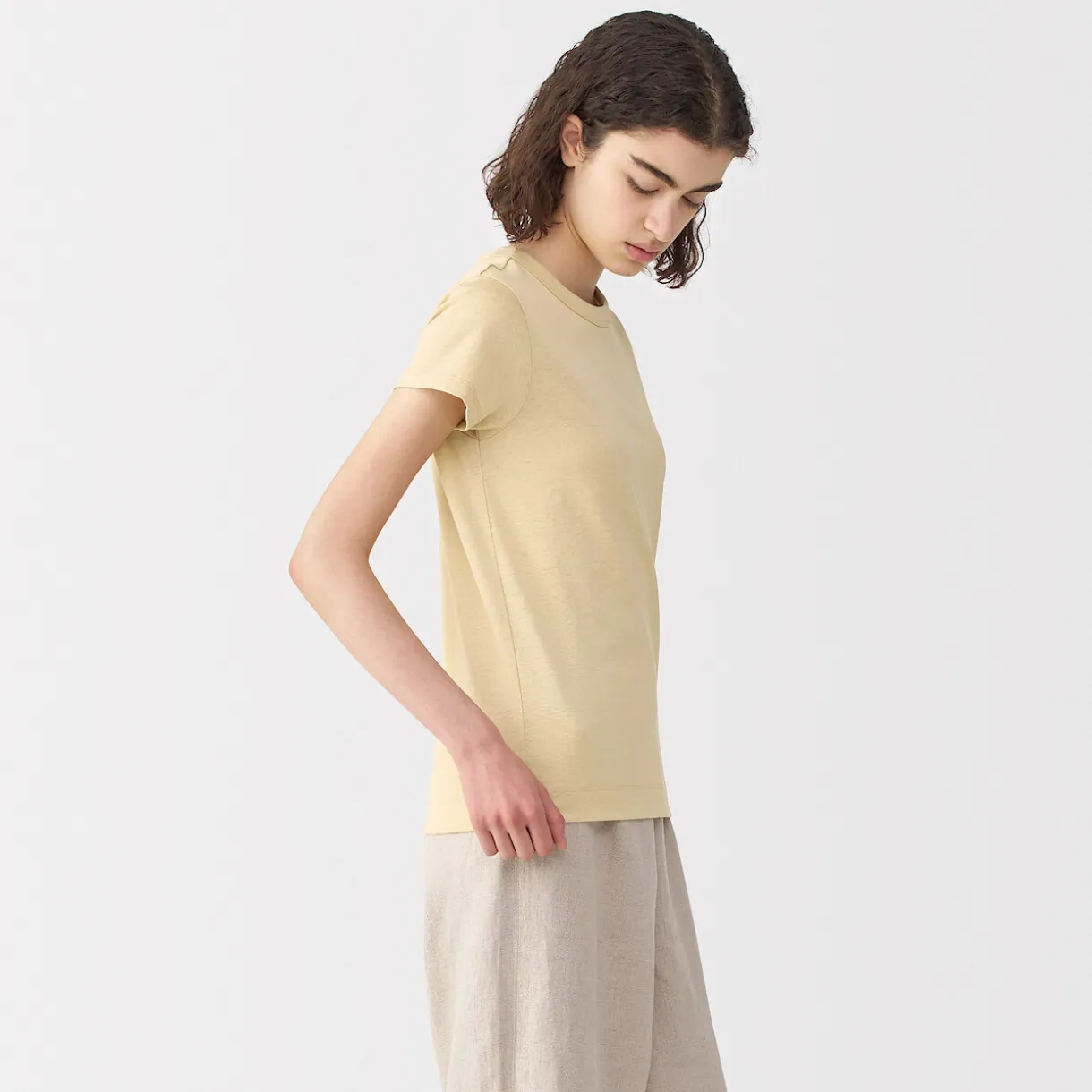 T‐shirt en lin et coton pour femme