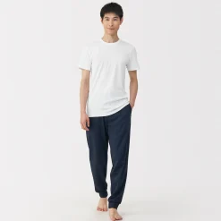 T‐shirt manches courtes col crew en coton chaud pour homme