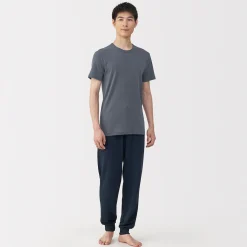 T‐shirt manches courtes col crew en coton chaud pour homme