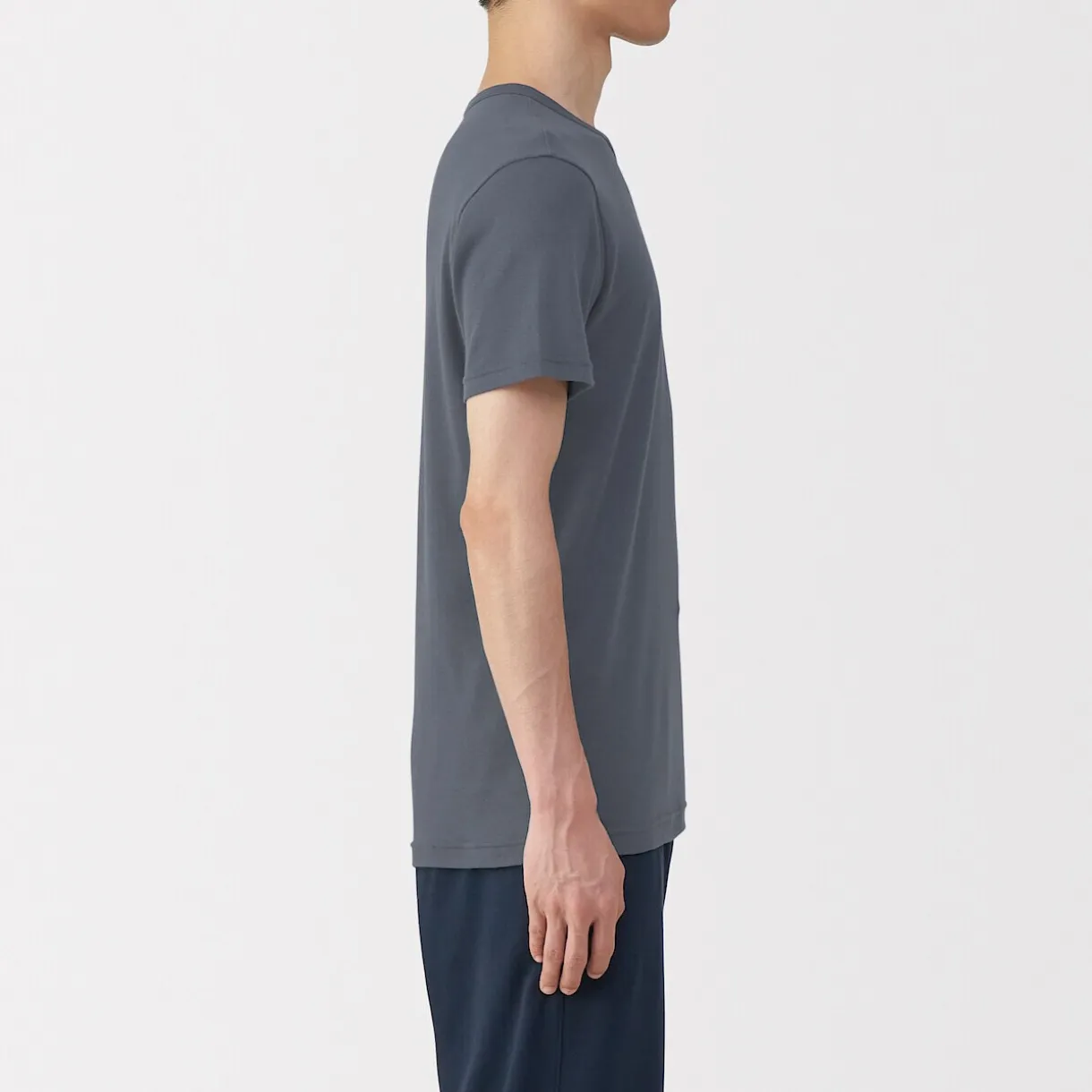 T‐shirt manches courtes col crew en coton chaud pour homme