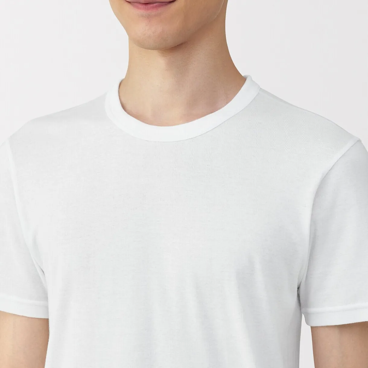 T‐shirt manches courtes col crew en coton chaud pour homme