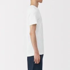T‐shirt manches courtes col crew en coton chaud pour homme