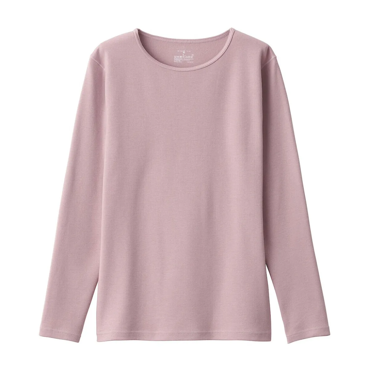 T‐shirt manches longues col rond en coton et laine chauds pour femme