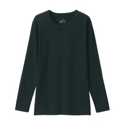 T‐shirt manches longues col rond en coton épais et chaud pour femme