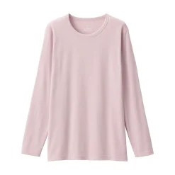 T‐shirt manches longues col rond en coton épais et chaud pour femme