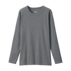 T‐shirt manches longues col rond en coton épais et chaud pour femme