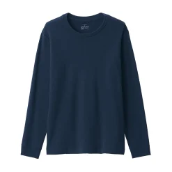 T‐shirt manches longues col rond en coton et laine chauds pour homme