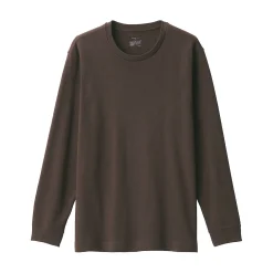 T‐shirt manches longues col rond en coton et laine chauds pour homme