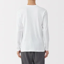 T‐shirt manches longues col crew en coton chaud pour homme