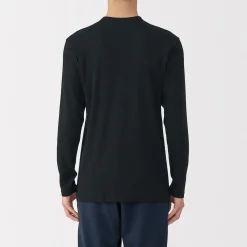 T‐shirt manches longues col crew en coton chaud pour homme