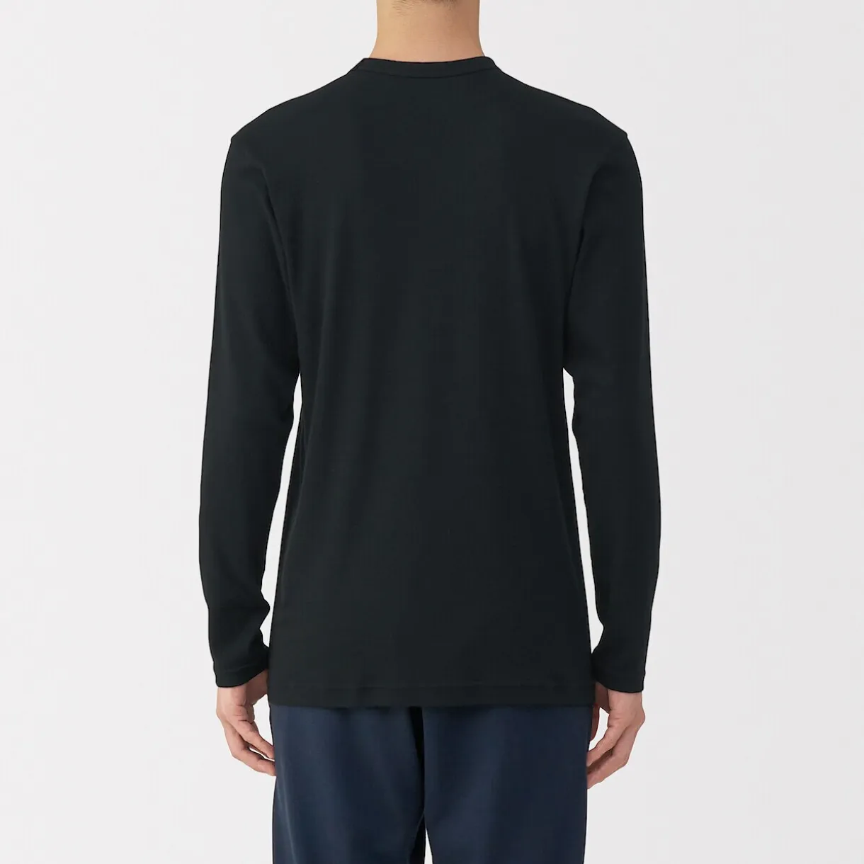 T‐shirt manches longues col crew en coton chaud pour homme