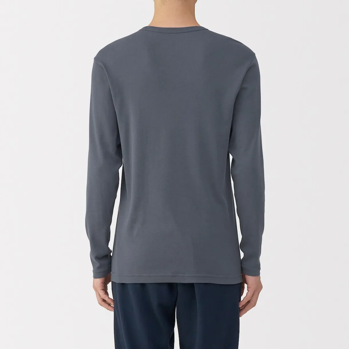 T‐shirt manches longues col crew en coton chaud pour homme