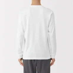 T‐shirt manches longues col U en coton épais et chaud pour homme