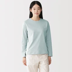 T‐shirt manches longues en coton mélangé pour femme