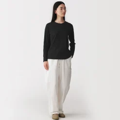 T‐shirt manches longues en coton mélangé pour femme