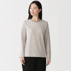 T‐shirt manches longues en coton mélangé pour femme