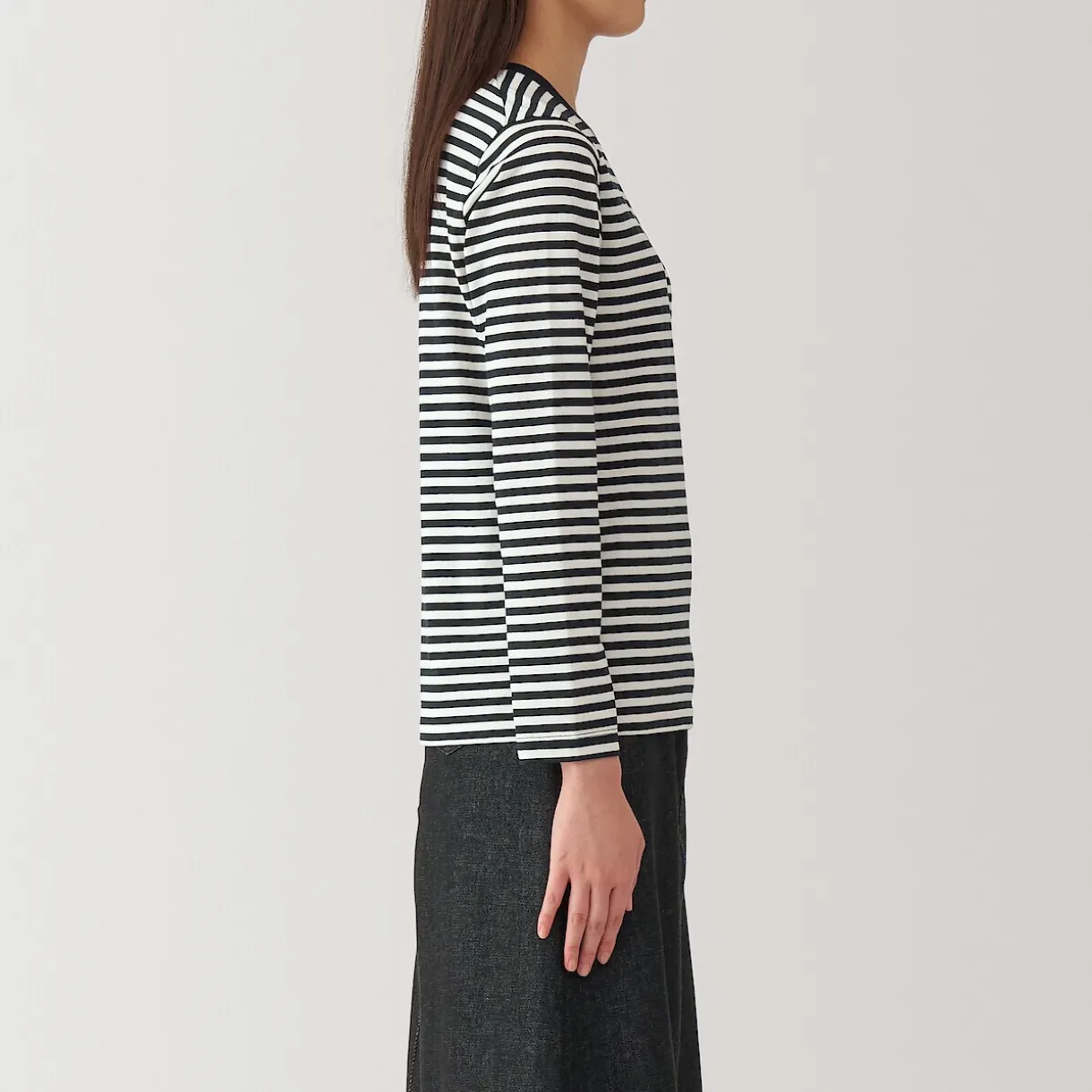 T‐shirt manches longues en coton mélangé pour femme