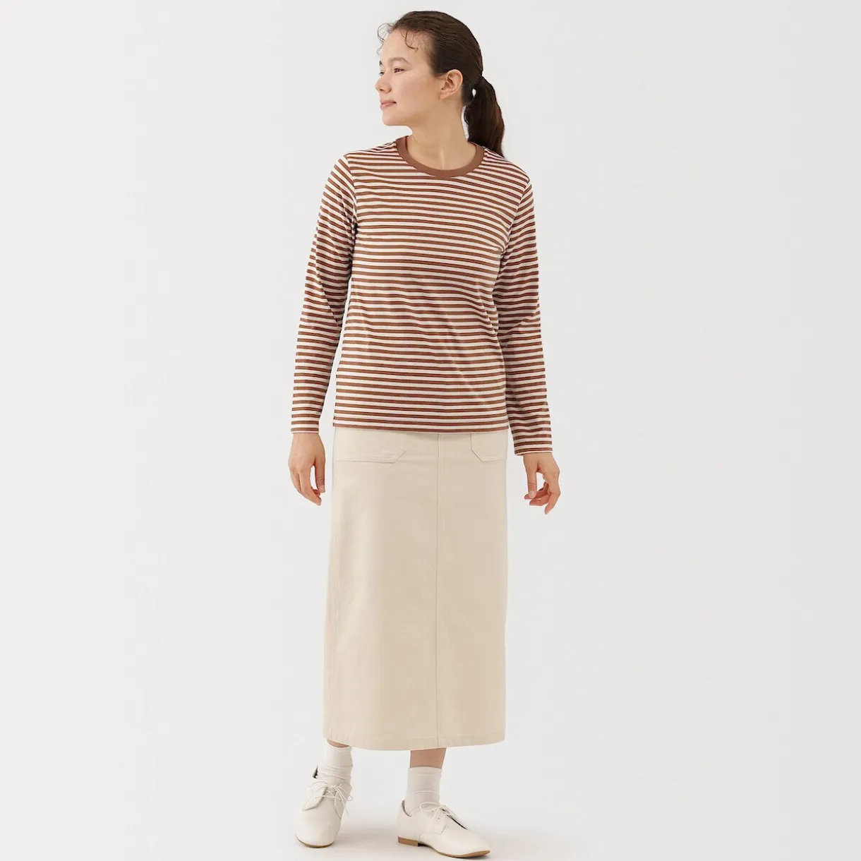 T‐shirt manches longues en coton mélangé pour femme