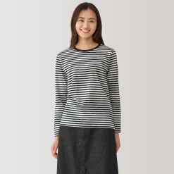 T‐shirt manches longues en coton mélangé pour femme