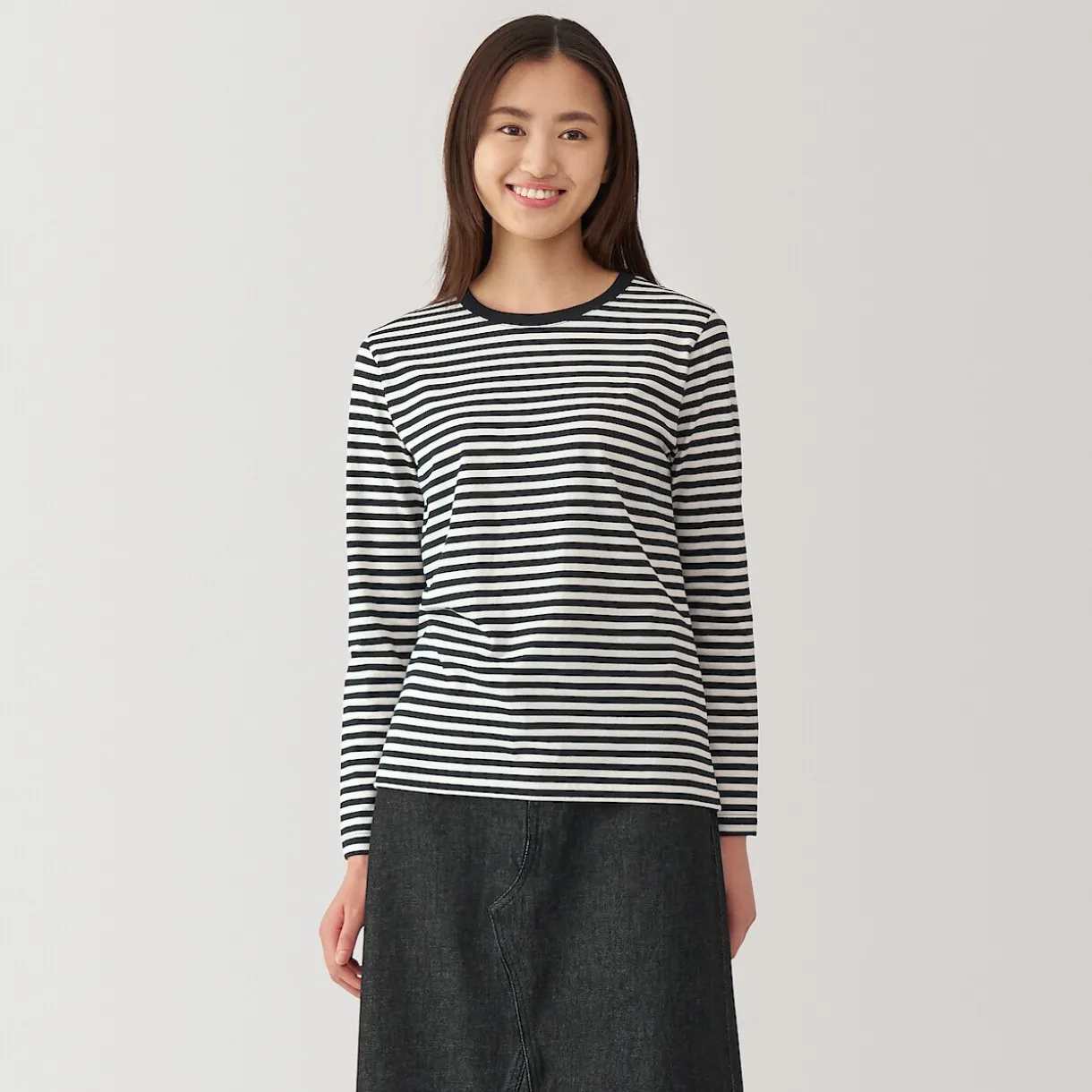 T‐shirt manches longues en coton mélangé pour femme