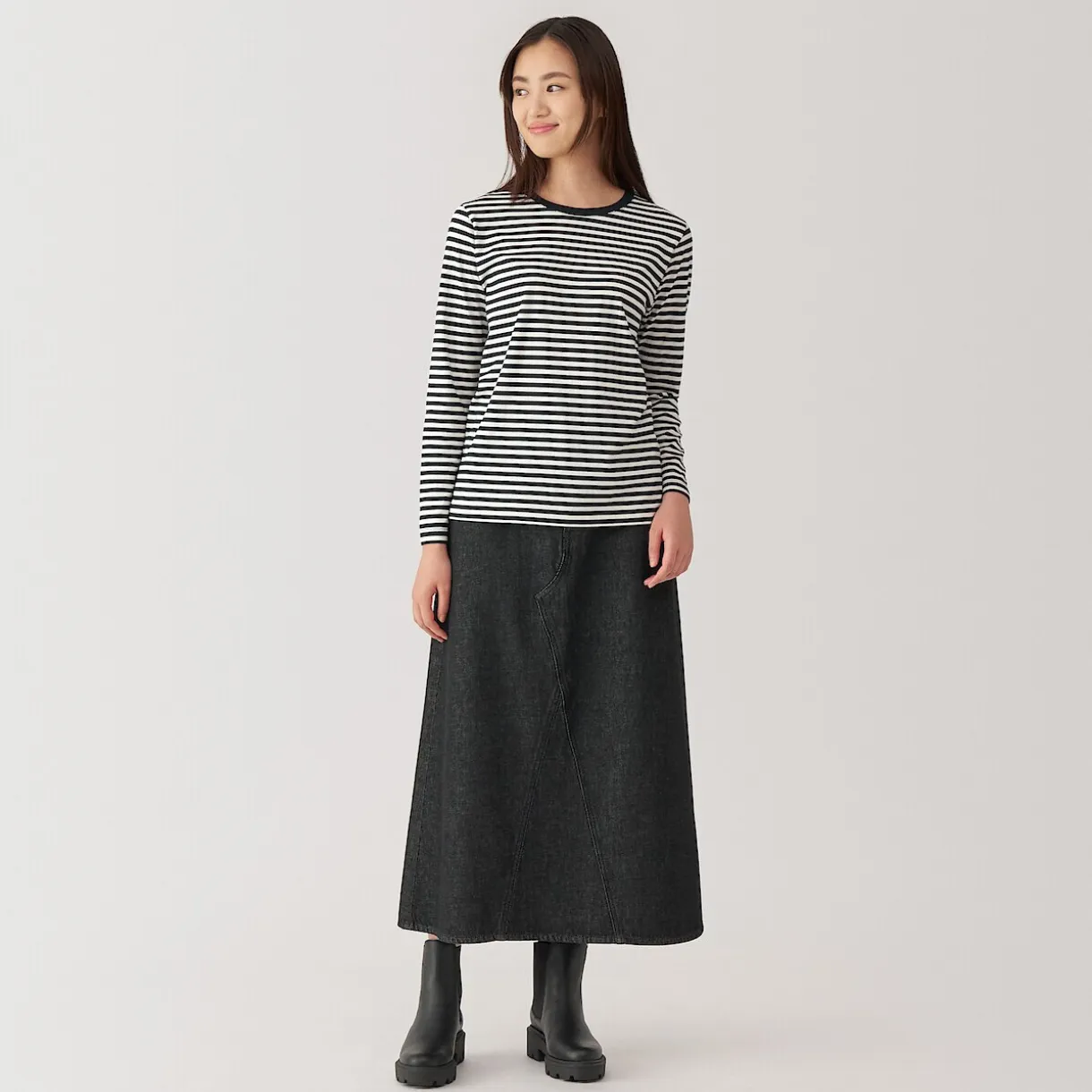 T‐shirt manches longues en coton mélangé pour femme