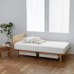 Tête de lit plateforme double en chêne