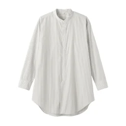 Tunique à col montant en popeline de coton biologique pour femme
