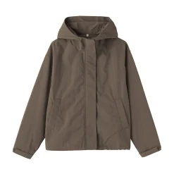 Veste à capuche déperlante et compacte en nylon pour femme